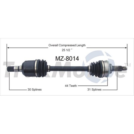 Surtrack Axle Cv Axle Shaft, Mz-8014 MZ-8014